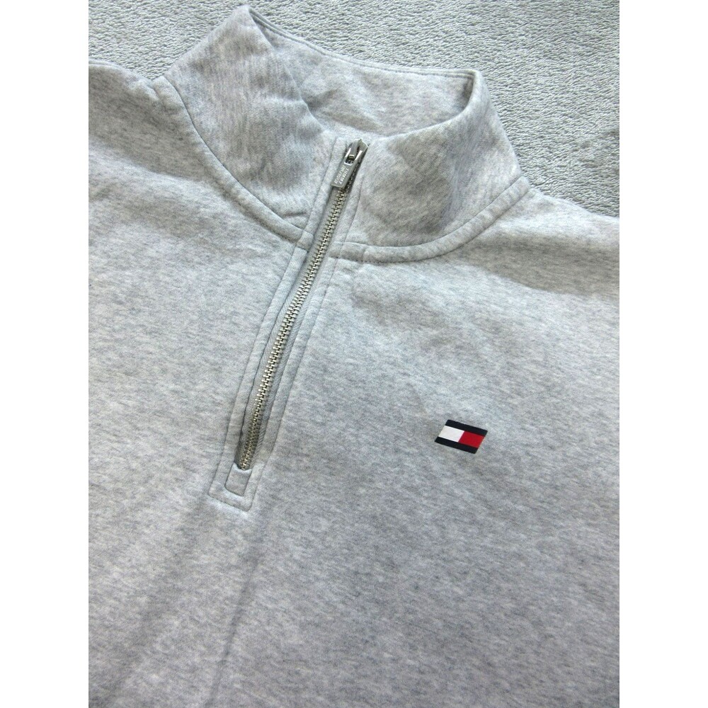 Tommy Hilfiger Sport Sweater Mens Large Gray Golf 1/4 Zip Pullover Long Sleeve